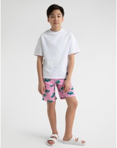 Розовые плавательные шорты с крокодилами для мальчика Gloria jeans