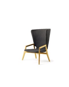 Кресло с высокой спинкой knit черный 88x110x78 см Ethimo