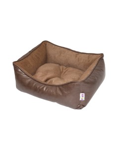 Лежак для животных Leather 60х50х18см кофейно коричневый Foxie