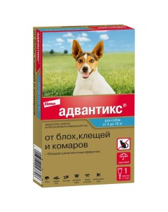 Адвантикс капли на холку для собак весом от 4 до 10 кг от блох клещей и комаров 1 пипетка Bayer