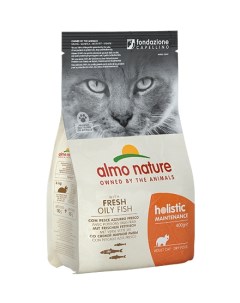 Сухой корм Алмо Натюр Холистик для взрослых кошек Жирная рыба и коричневый рис Almo nature