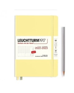 Планер академический Leuchtturm Medium на 2023 с буклетом 158 листов А5 ванильный Leuchtturm1917