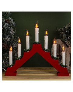 Фигура дерев Горка рождественская красная 7 свечей 1 5 Вт е12 220v эффект огня Luazon home
