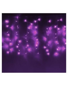 Гирлянда Занавес 1 5 х 1 м Ip20 прозрачная нить 180 Led свечение фиолетовое 8 режимов 220 В Luazon home