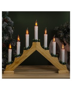 Фигура дерев Горка рождественская 7 свечей 1 5 Вт е12 220v эффект огня Luazon home