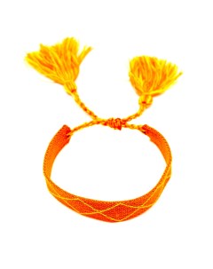 Оранжевый браслет с кисточками детский Tais