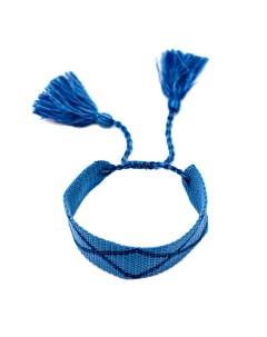 Синий браслет с кисточками детский Tais