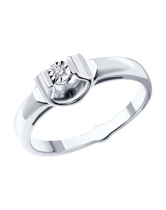 Кольцо из белого золота с бриллиантом Sokolov diamonds