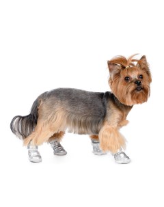 Ботинки дутики для собак L серебряный унисекс Petmax