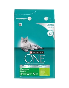 Сухой корм для домашних кошек с индейкой и злаками 3 кг Purina one