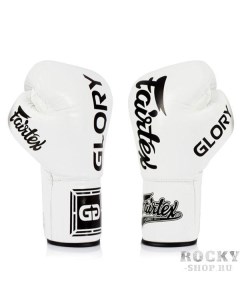 Боксерские перчатки Glory White Black липучка 16 OZ Fairtex