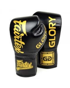 Боксерские перчатки Glory Black шнуровка 14 OZ Fairtex