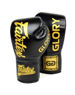 Боксерские перчатки Glory Black шнуровка 12 OZ Fairtex