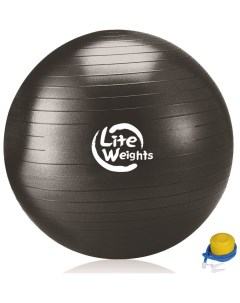 Мяч гимнастический 1869 LW 100см антивзрыв ножной насос черный Lite weights