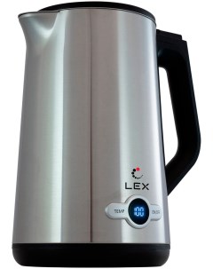 Чайник электрический LX 30022 1 стальной с двойными стенками брашированный Lex