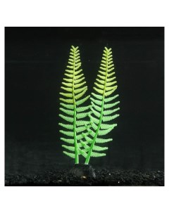 Растение силиконовое аквариумное светящееся в темноте 8 х 23 см зелёное Nnb