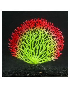 Декоративный коралл горгонария силиконовый светящийся 3 х 13 5 х 15 см красный Nnb