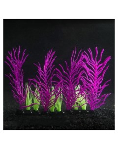 Растение силиконовое аквариумное светящееся в темноте 17 х 12 см фиолетовое Nnb