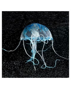 Декор для аквариума медуза силиконовая с неоновым эффектом 10 х 10 х 20 5 см синяя Nnb