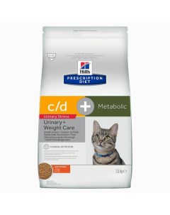 Prescription Diet C D Stress Metabolic сухой корм для взрослых кошек для коррекции веса при профилак Hill`s
