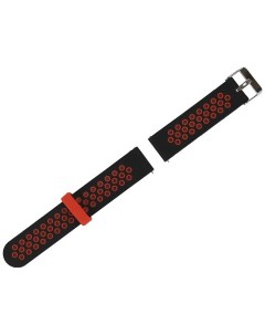 Ремешок силиконовый для cмарт часов Xiaomi Amazfit BIP GTS 20 mm черный с красным Red line