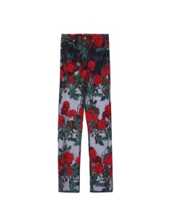 Прозрачные брюки с цветочной вышивкой Adam selman