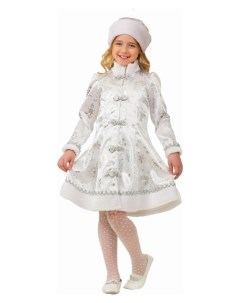 Карнавальный костюм Снегурочка сатин платье головной убор р 30 рост 116 см Batik