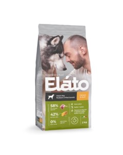 Holistic Adult Medium Maxi Сухой корм для собак средних и крупных пород курица с уткой 2 кг Elato