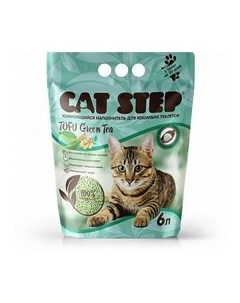 Комкующийся растительный наполнитель Кэт Степ для кошачьего туалета Зеленый чай Catstep
