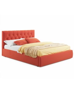 Мягкая кровать Verona 1400 оранжевая с ортопедическим основанием Bravo