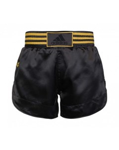Шорты для тайского бокса Thai Boxing Short Satin черно золотые Adidas