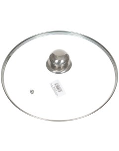 Крышка для посуды стекло 28 см металлический обод кнопка металл HA234 Daniks