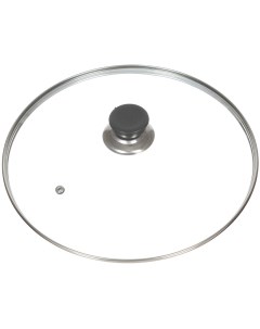 Крышка для посуды стекло 28 см металлический обод кнопка пластик HA230 Daniks