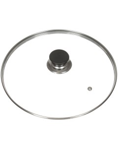 Крышка для посуды стекло 26 см металлический обод кнопка пластик HA229 Daniks