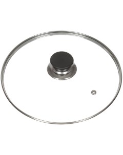 Крышка для посуды стекло 24 см металлический обод кнопка пластик HA228 Daniks