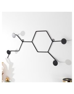 Крючки декоративные металл Молекулы чёрный 23х57 5 см Nnb