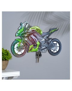 Ключница на стену зеленый мотоцикл 40х22 5х0 5 см Nnb