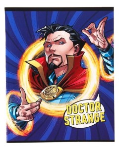 Тетрадь 48 листов в клетку картонная обложка Доктор стрэндж мстители Marvel comics