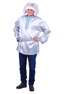 Карнавальный костюм Заяц степаныч рубаха маска размер 176 54 56 Пуговка