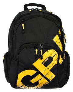 Рюкзак молодёжный с эргономичной спинкой 42 х 30 х 22 для мальчиков чёрный жёлтый Grizzly