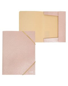 Папка на резинке А4 Glitter Shine 400 мкм фактура с блёстками сверкающая розовая Devente