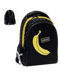 Рюкзак школьный Sreet эргономичная спинка 40 х 26 х 19 см Banana чёрный жёлтый Hatber