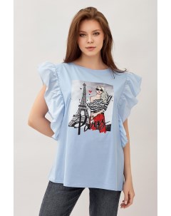 Жен футболка Париж Голубой р 52 54 Lika dress