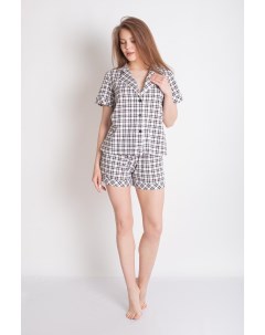 Жен пижама с шортами Инь Янь Белый р 54 Lika dress