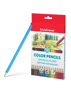 Цветные карандаши трехгранные 18 цветов Erich krause