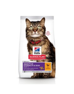 Корм сухой корм для кошек с чувствительным пищеварением и кожей с курицей 7 кг Hill's science plan