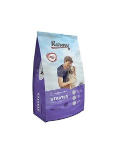 Starter Сухой корм для щенков до 4 месяцев беременных и кормящих сук индейка 2 кг Karmy