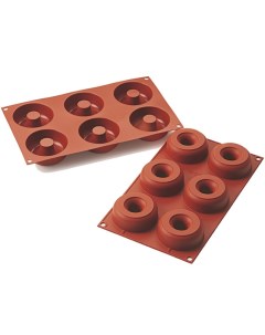 Форма для приготовления пончиков Donuts силиконовая терракот Silikomart