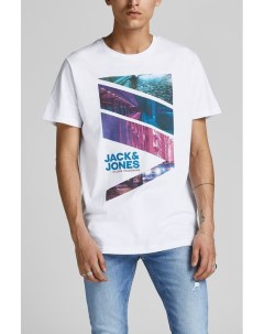 Хлопковая футболка с принтом Jack & jones