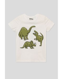 Хлопковая футболка с принтом Динозавры Bogi